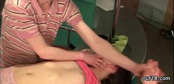  Playful teen introduced to hard bdsm sex